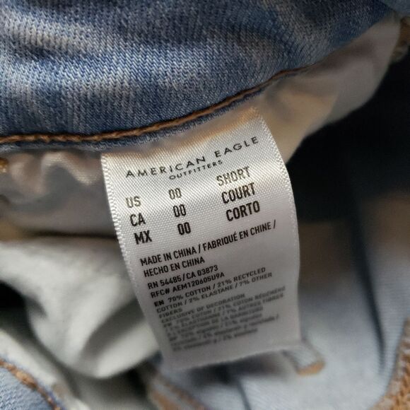 American Eagle next level Stretch Size 0 regular Hi-Rise distressed Jegging - Picture 8 of 16